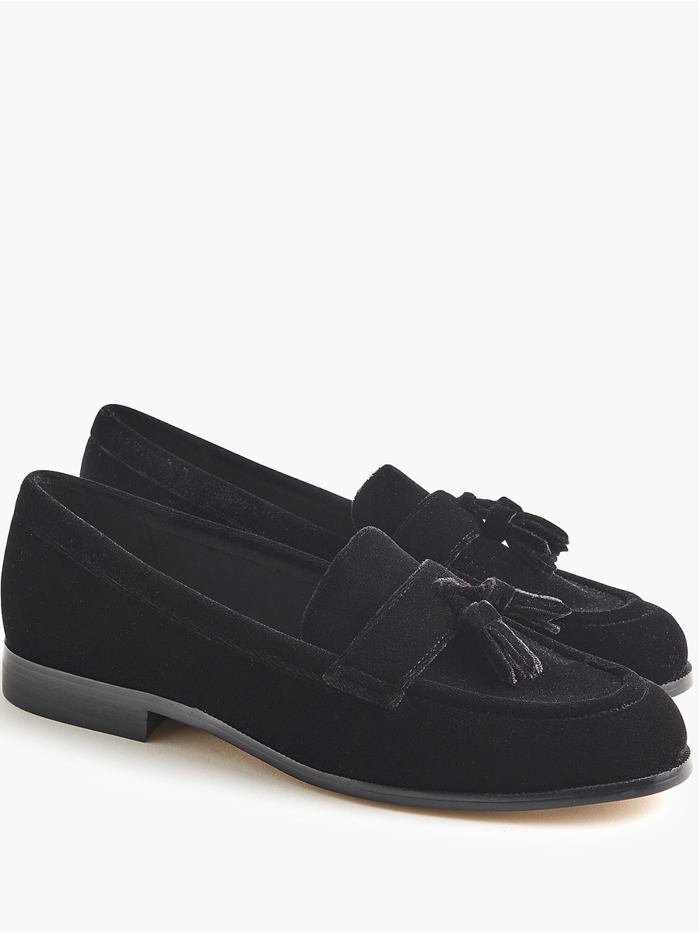J. Crew Velvet Tassel Low Heeled Loafers